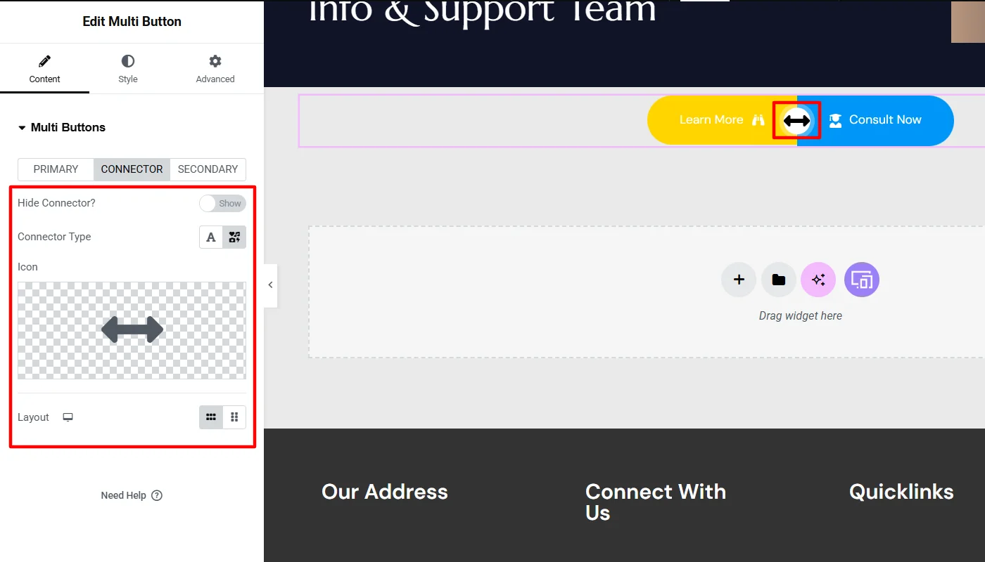 Connector content customizations