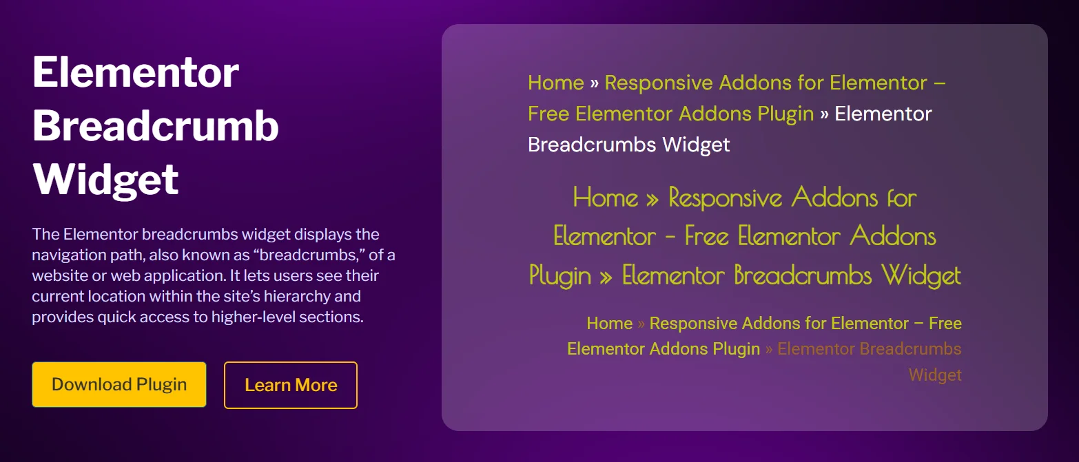 Elementor Breadcrumbs Widget