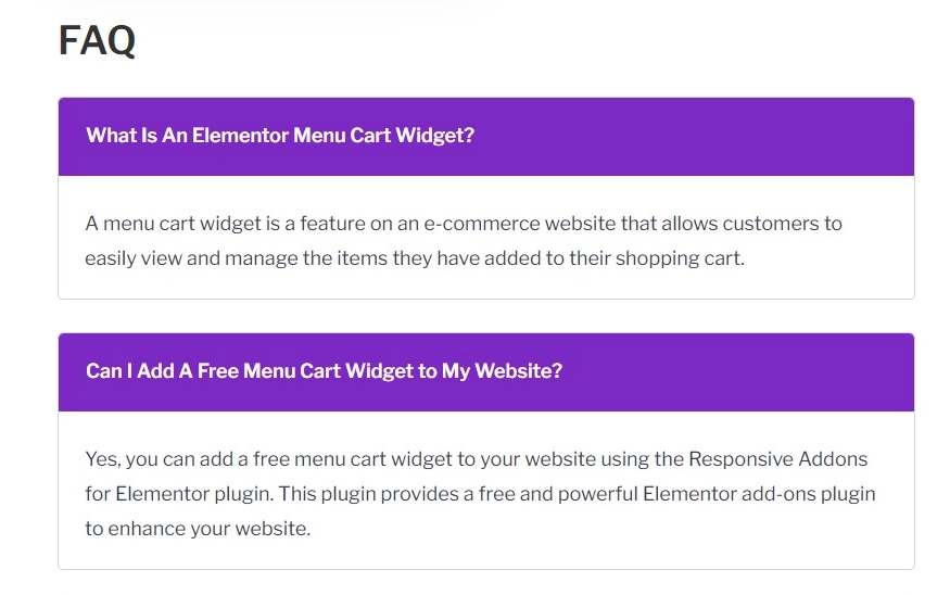 FAQ example picture