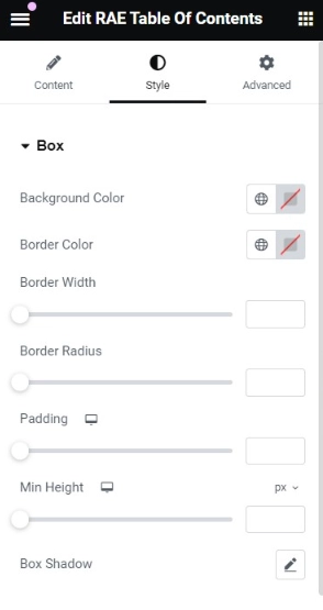 Box style