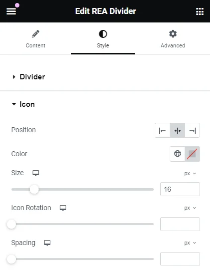 Styling Divider With Icon Layout