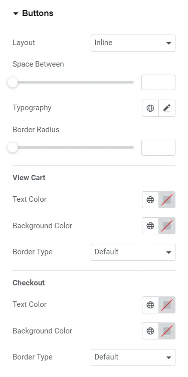 Styling menu cart button