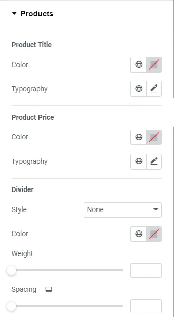 Styling menu cart product