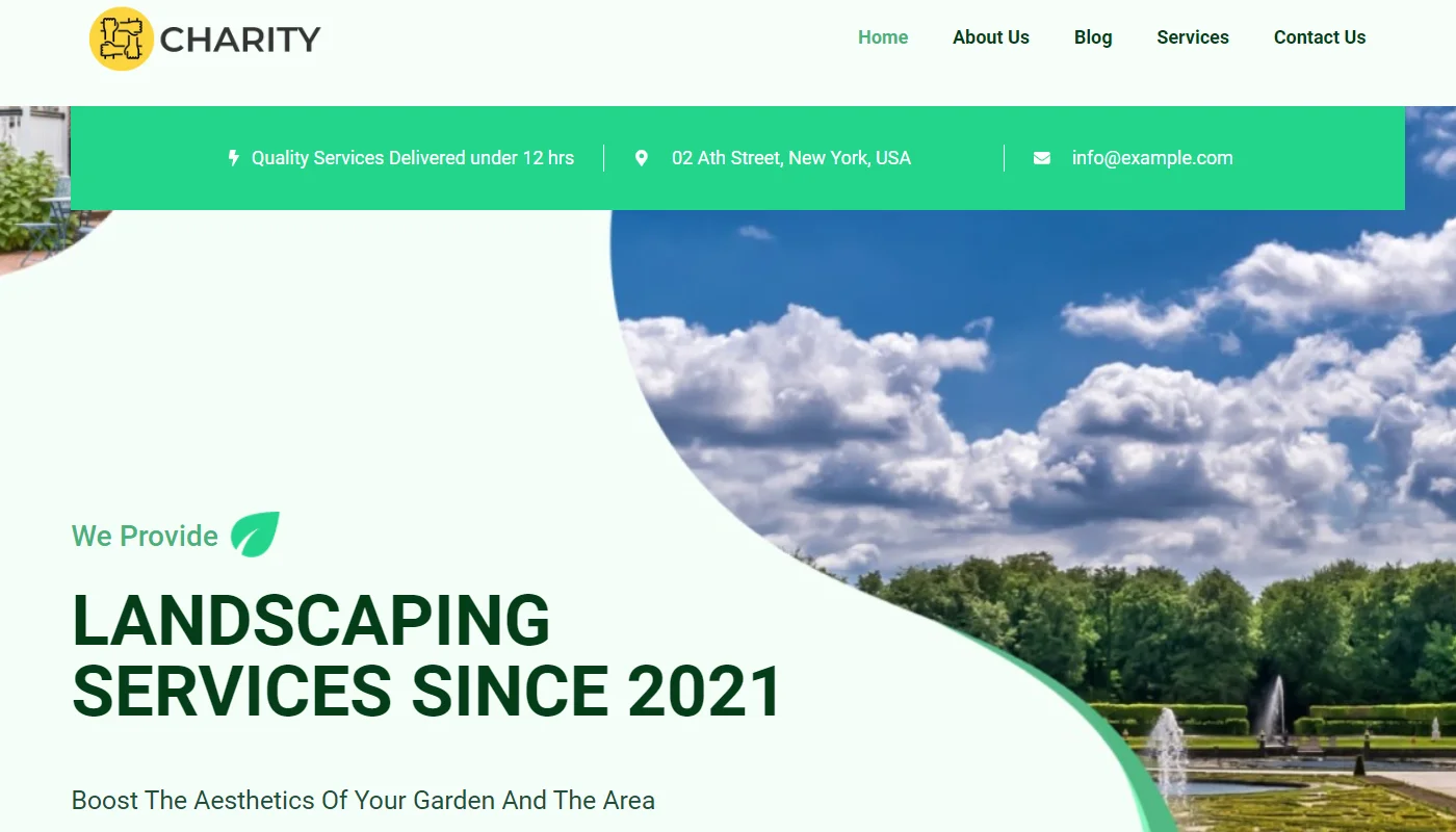 Landsaping WordPress website template