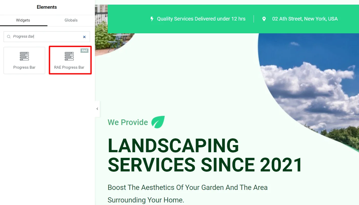 Searching progress bar