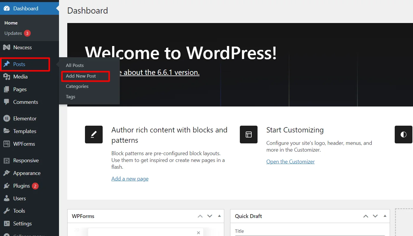 Adding new post