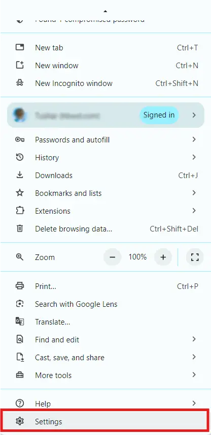 Click settings