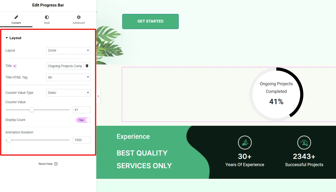 Customizing layout