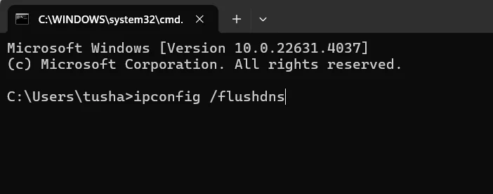 entering command prompt