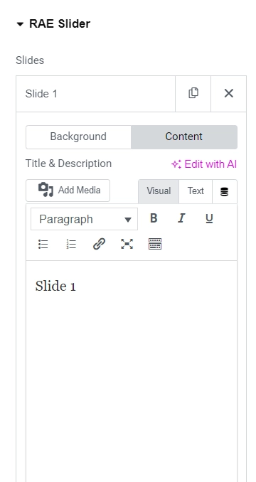 Editing slides content