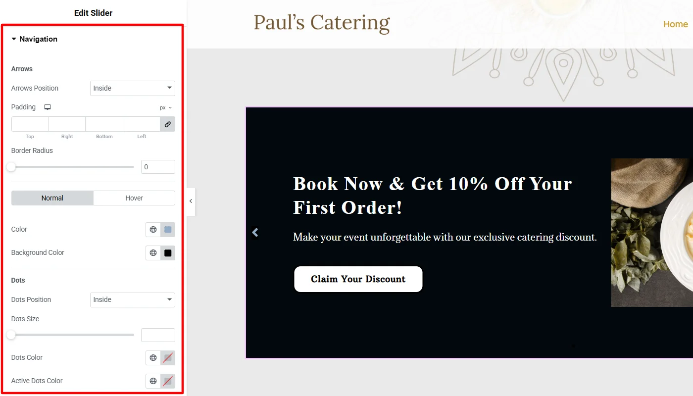 Styling slider navigation