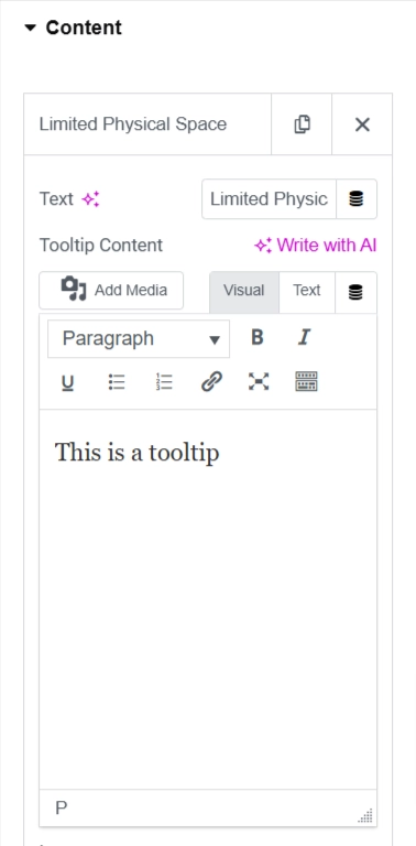 Content tab