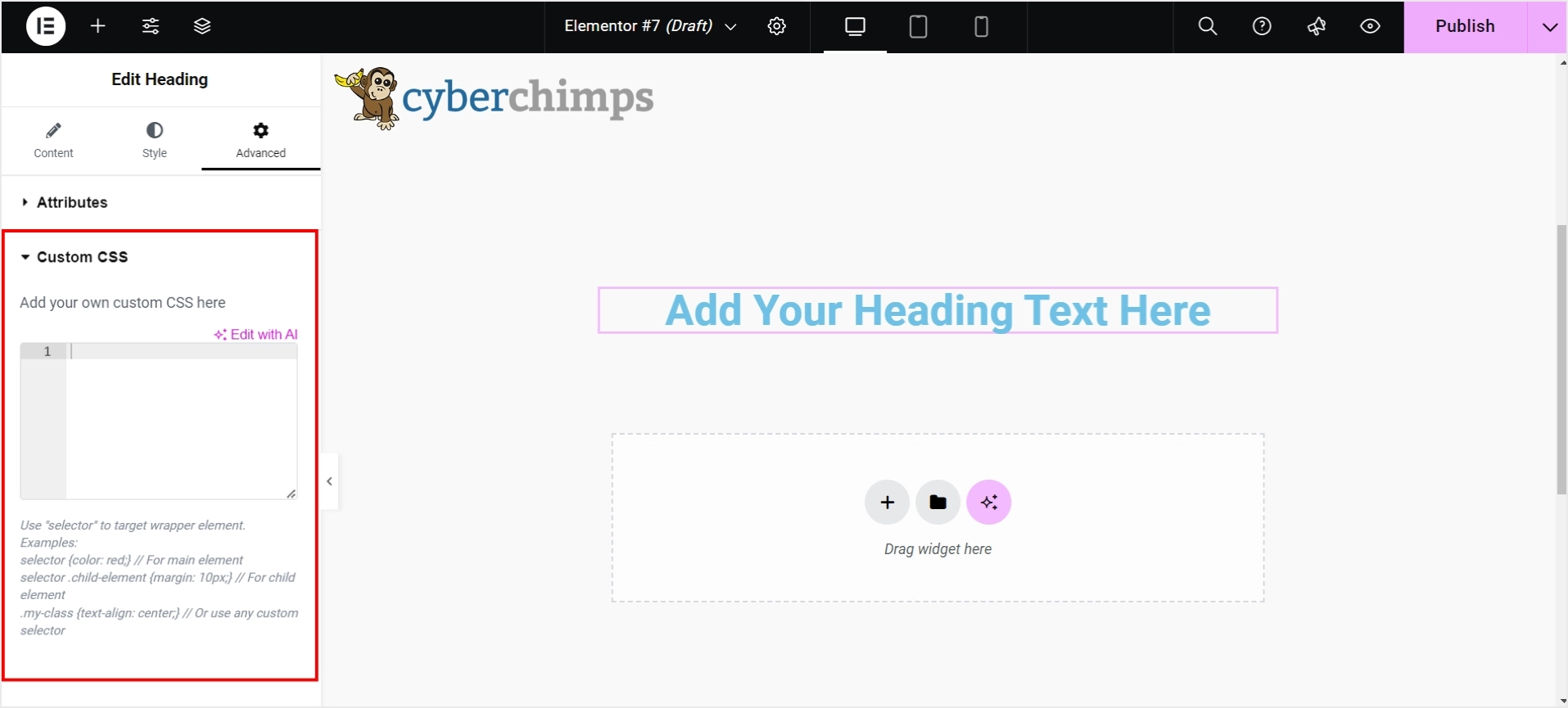 Adding Custom CSS to the widget