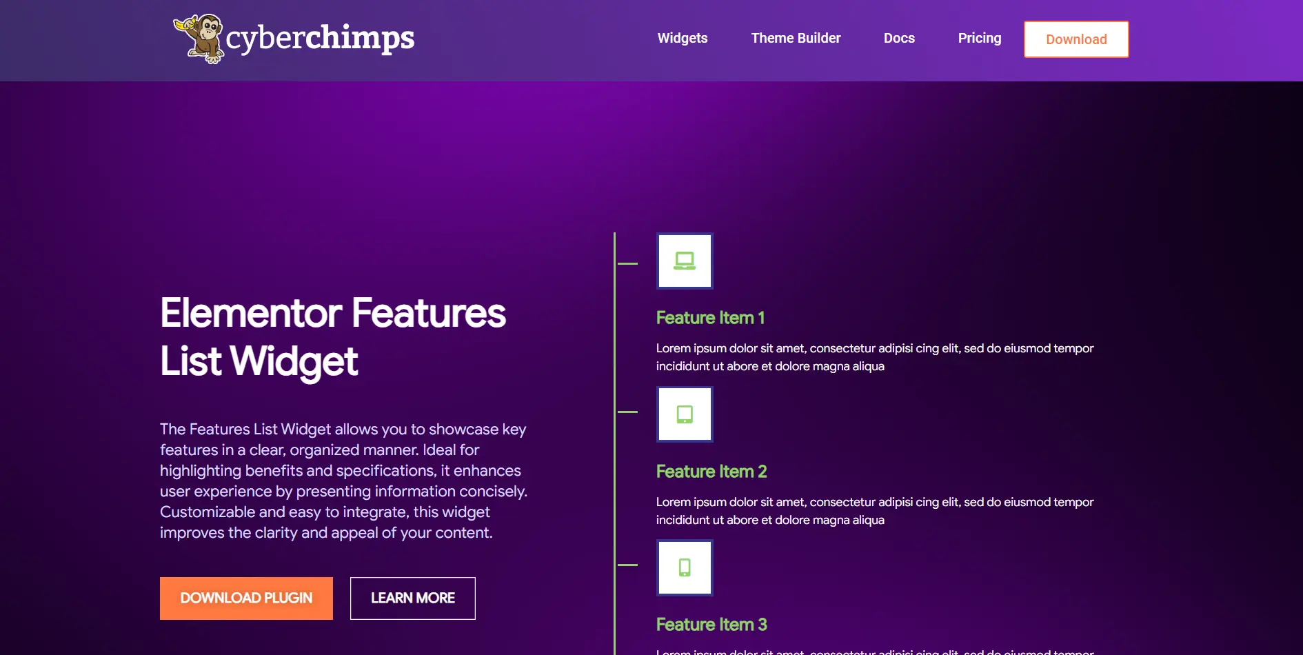 Elementor Feature List by Cyberchimps