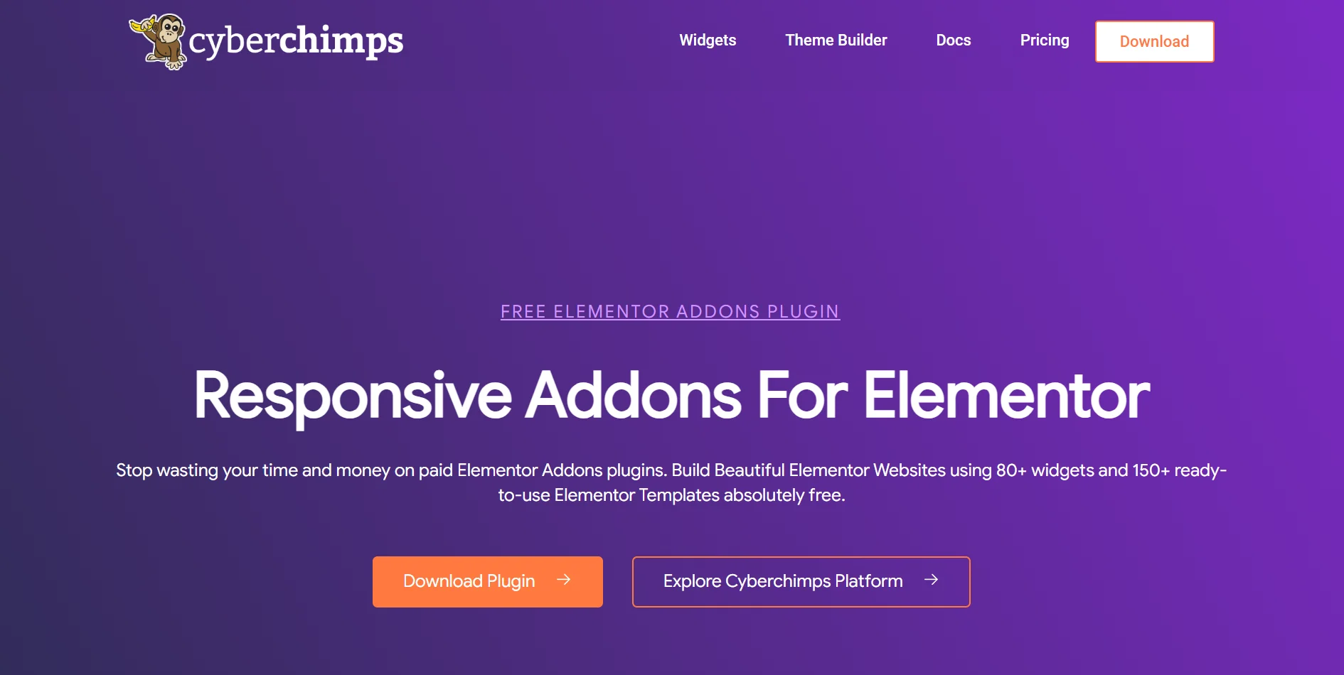 Responsive Addons for Elementor homepage
