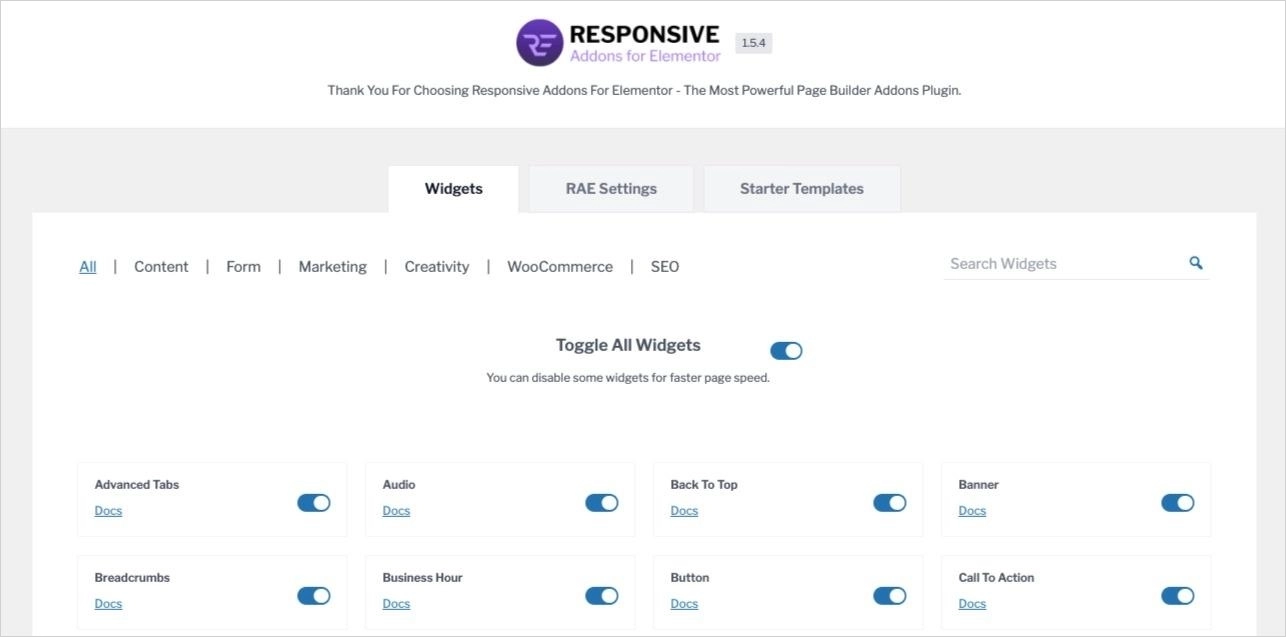 Responsive-Addons-for-Elementor-widgets