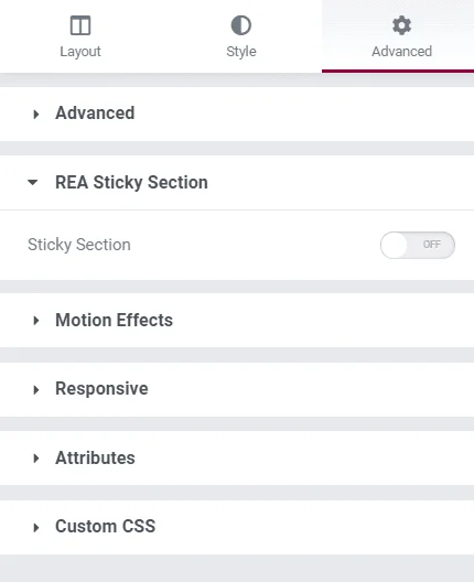 RAE sticky Section