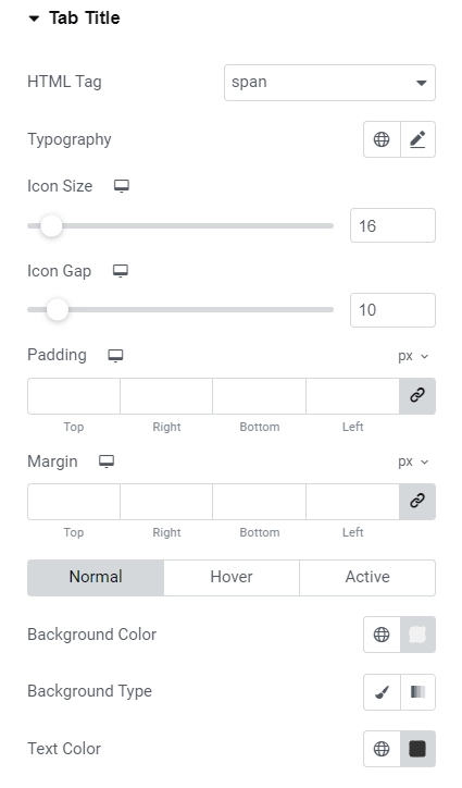 Style tab title
