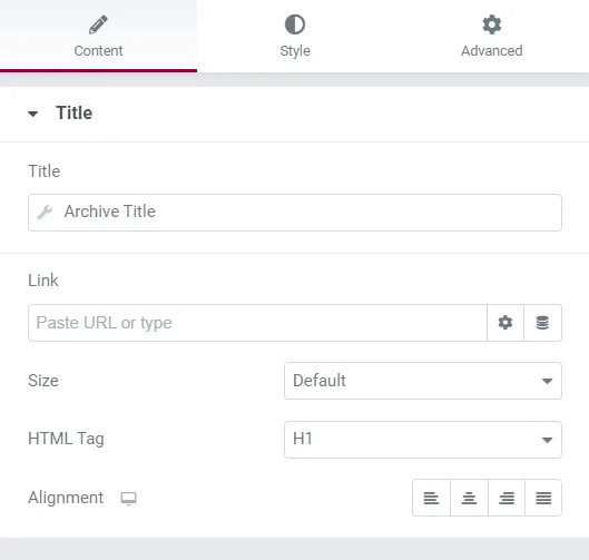 Customizing archive title content