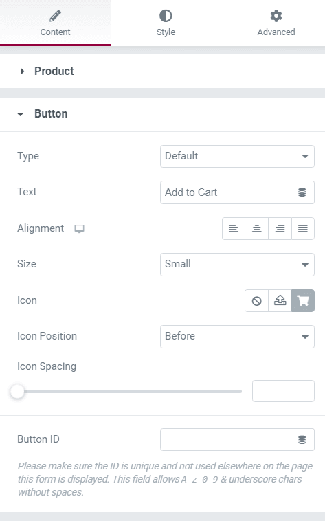 Customizing button