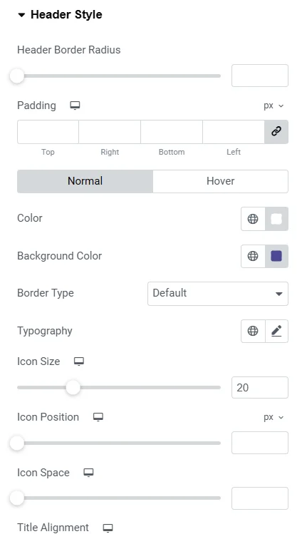 Data table header style