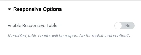 Data table responsive options