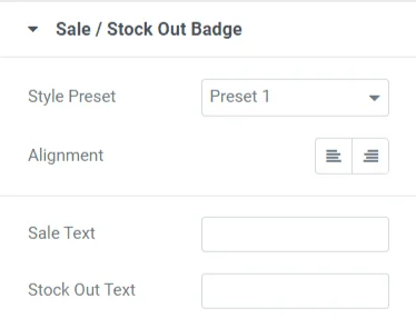 Editing sale stocl out badge