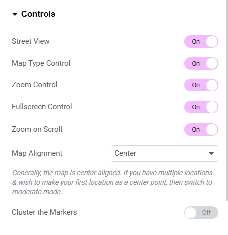 Google maps control