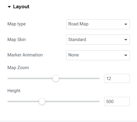 Google map layout