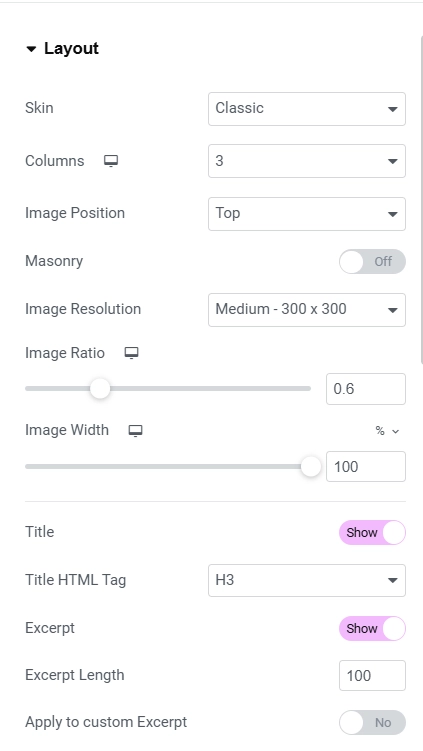 content layout