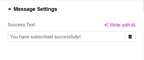 Message settings