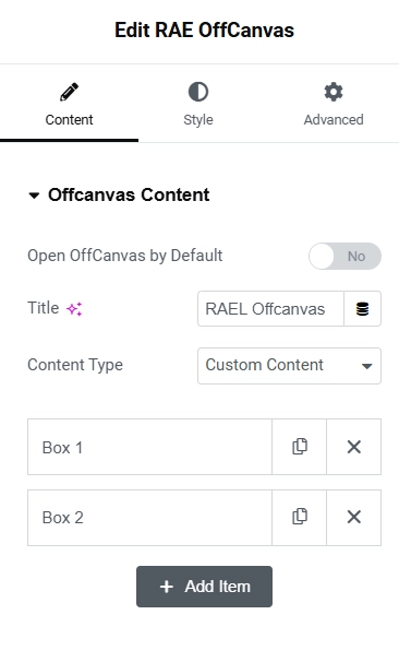 Offcanvas content