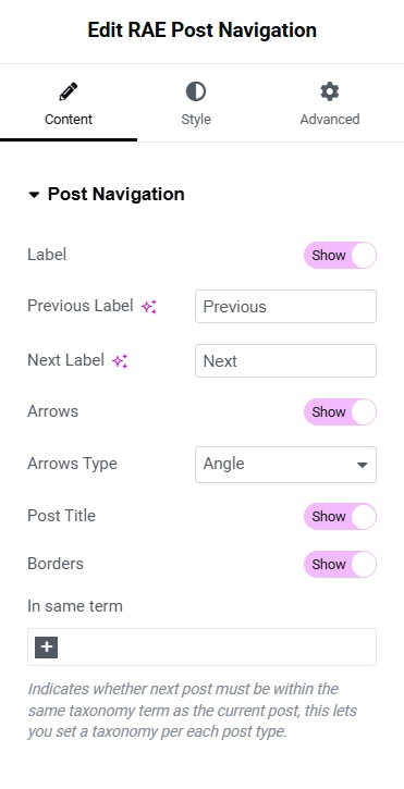 Post navigation content
