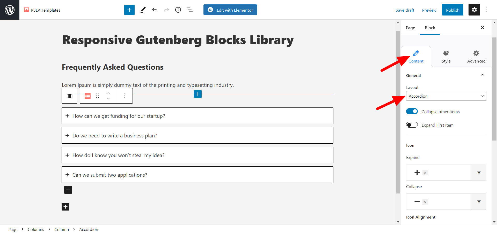 Responsive blocks