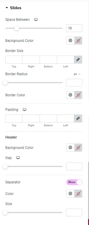 Styling slides