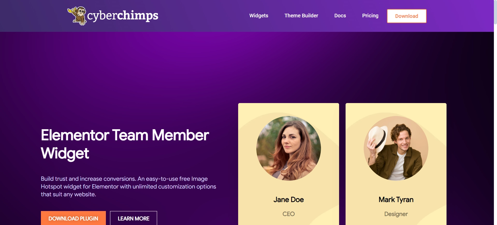 team member home page