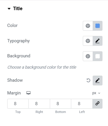 Title settings