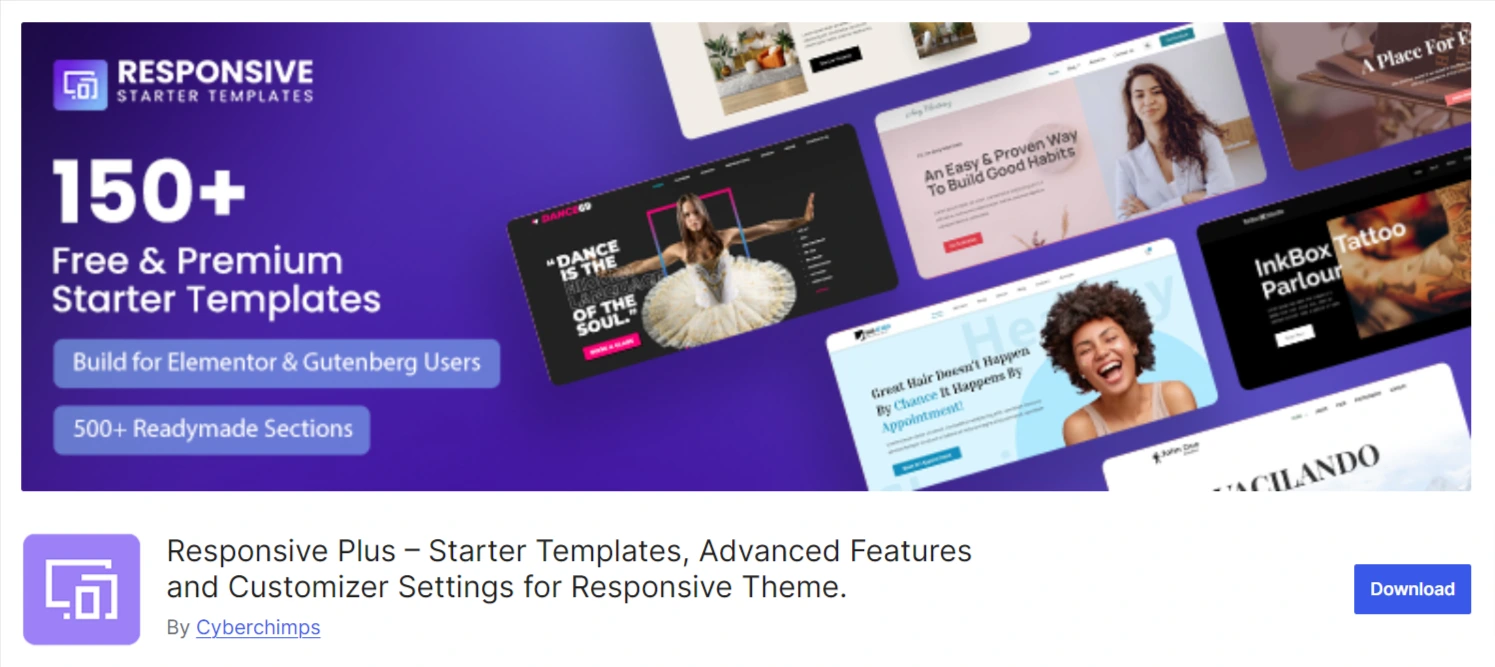 Responsive Plus -Starter Templates plugin