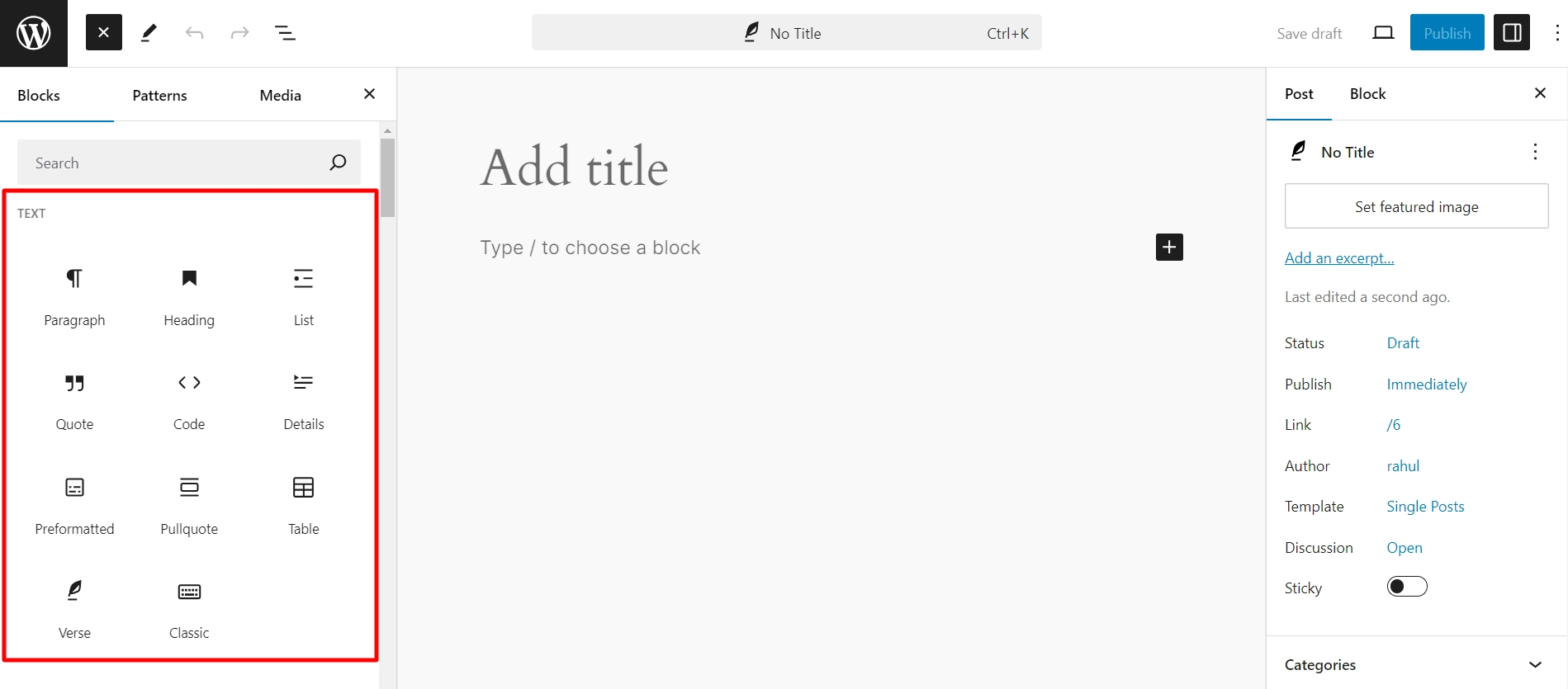 Text Blocks