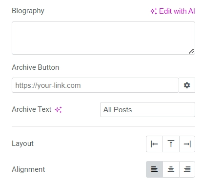 Author info options 2