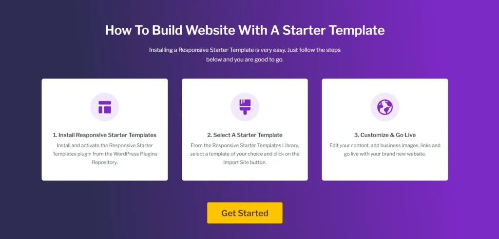build website with starter templates