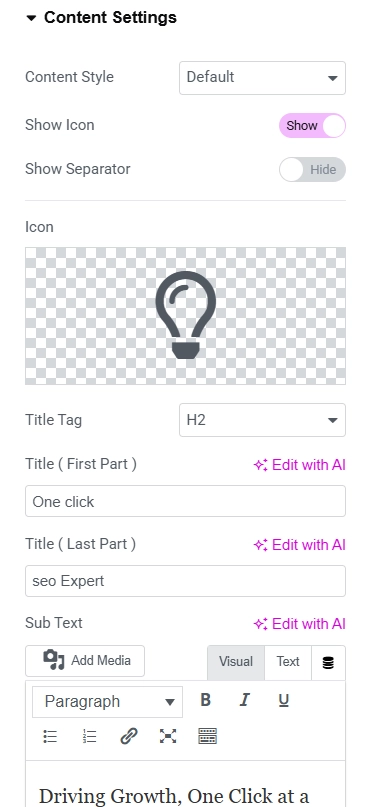 content dual color header