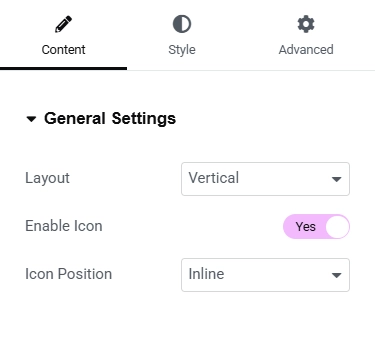 General settings 