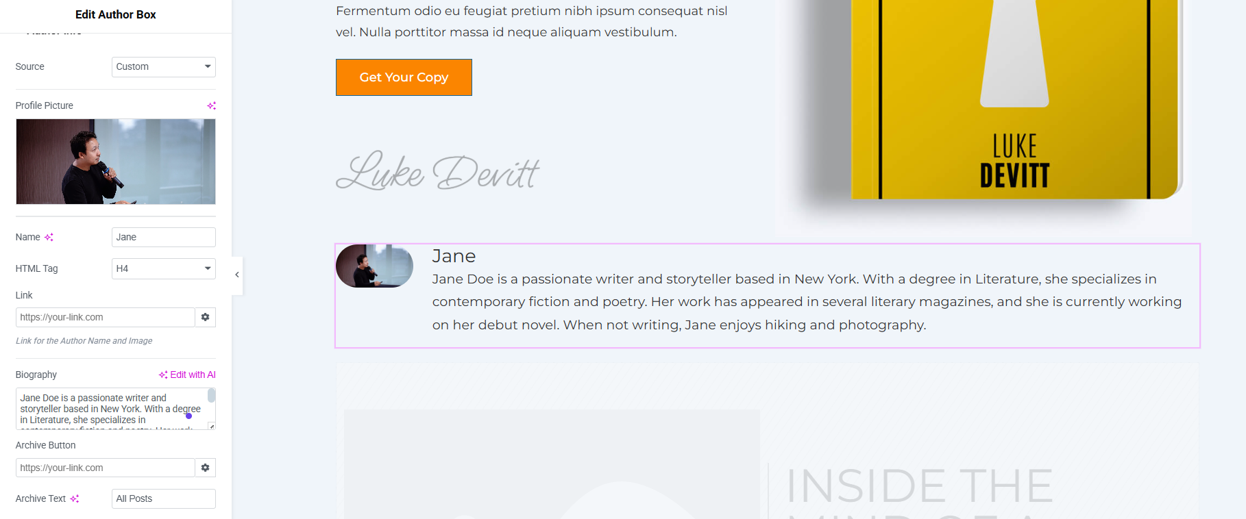 customizing content