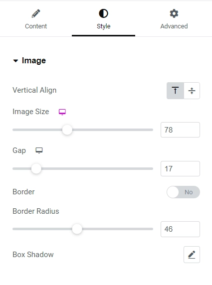 Image style options