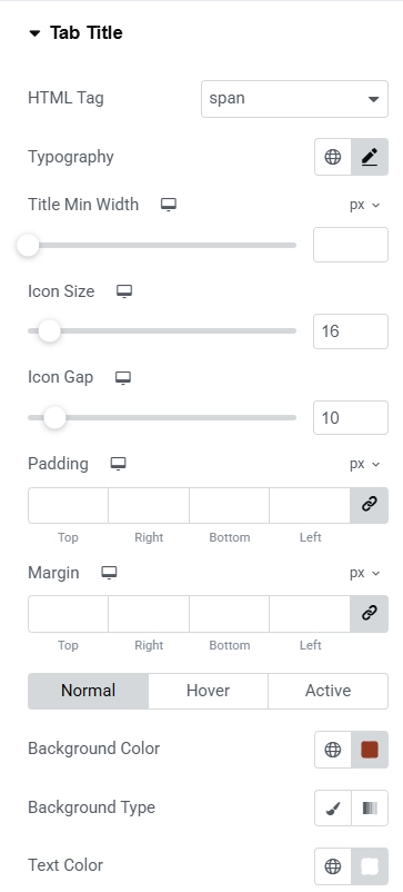 Tab title settings