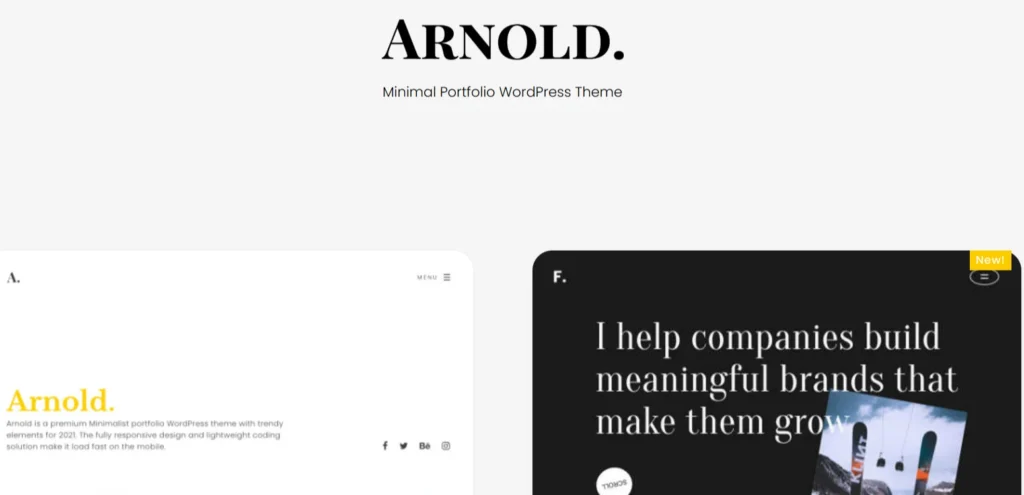 Arnold - Minimal portfolio WordPress theme.