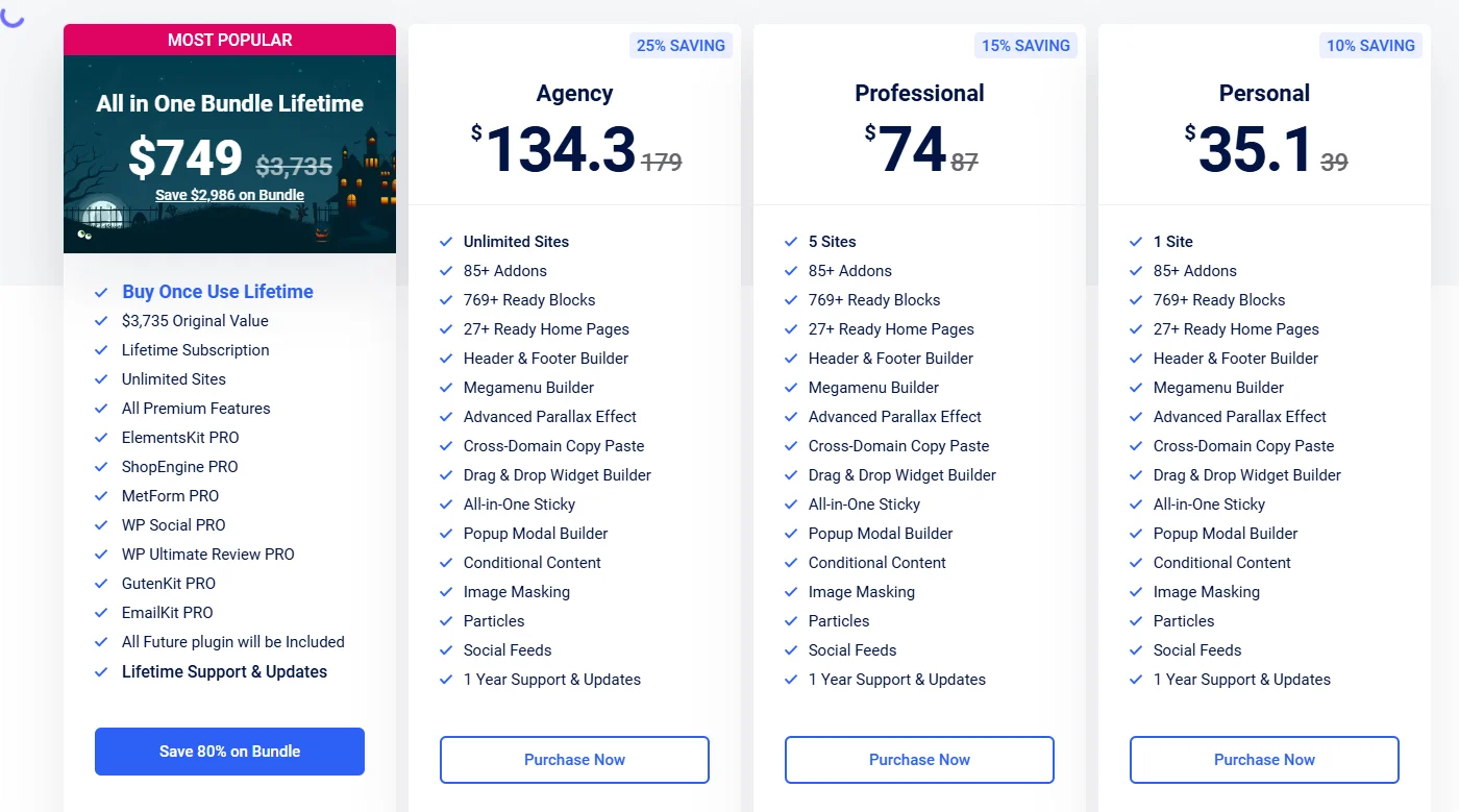 ElementsKit Pricing