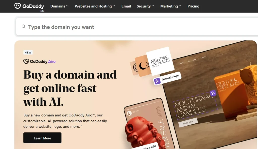 GoDaddy Homepage - alternative to WP Engine