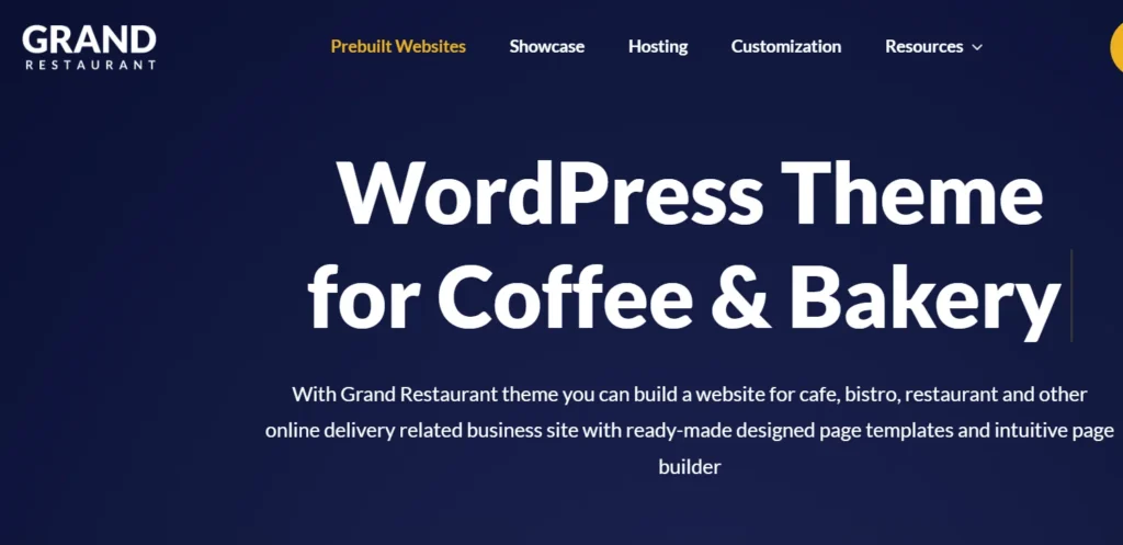 Grand Restaurant - WordPress theme designed for restaurants